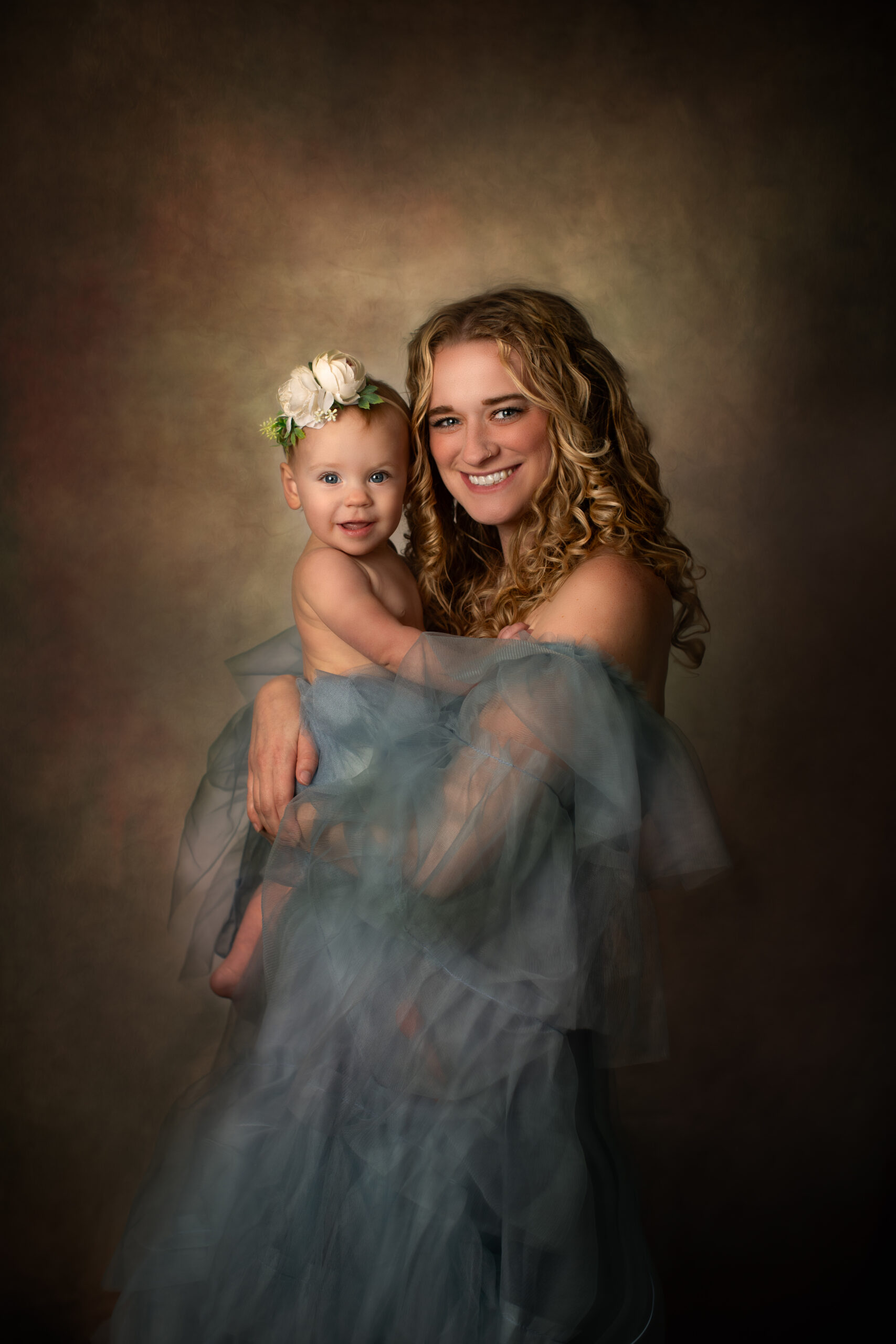Mommy & Me fine art portrait by photographer Katrina Jones in her Richmond photography studio.