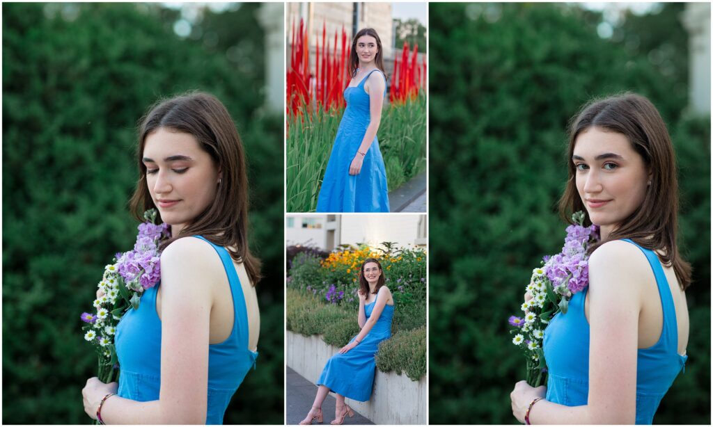 Collage of VMFA senior portrait session by Kat Jones Creative.